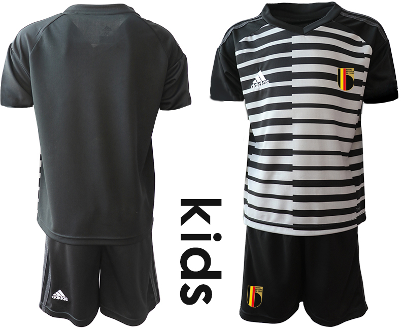 Youth 2021 European Cup Belgium black goalkeeper Soccer Jersey1